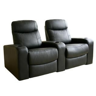 Baxton  Angus Leather Home Theater Recliner Set of Two in Black
