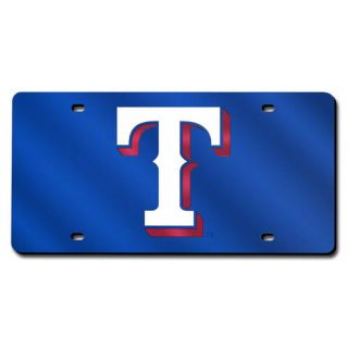 Texas Rangers Deluxe Mirrored Laser Cut License Plate