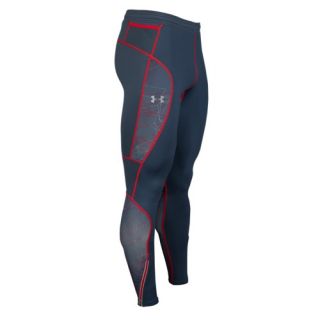 Under Armour ColdGear Infrared Run Tights   Mens   Running   Clothing   Wire/Red/Reflective