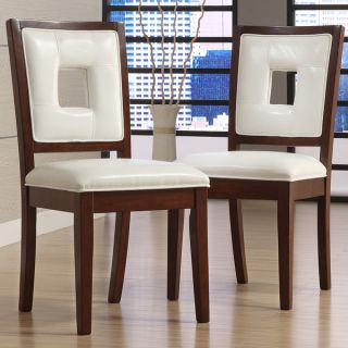 TRIBECCA HOME Alsace White Faux Leather Side Chairs (Set of 2)