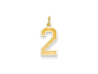 The Jersey Medium Jersey Style Number 2 Pendant in 14K Yellow Gold