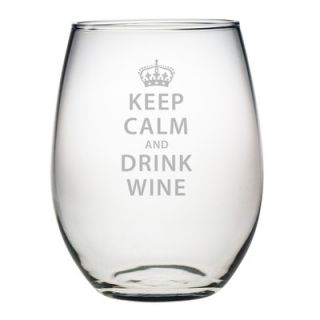 Keep Calm & Drink Wine Stemless Wine Glass by Susquehanna Glass
