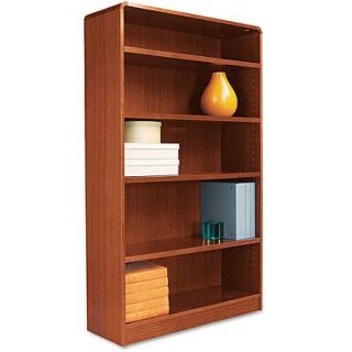 Alera Radius Corner Bookcase, Finished Back, 5 Shelf, 36 x 12 x 60