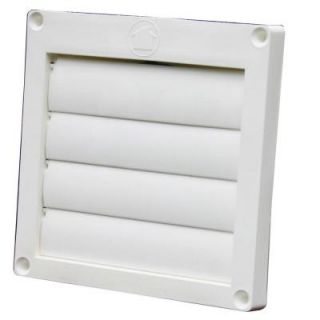 Speedi Products 4 in. Louvered Plastic Flush Exhaust Hood in White without Tail Pipe EX HLFW 04