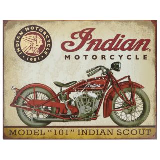 Vintage Metal Art Indian Scout Motorcycle Decorative Tin Sign