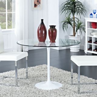 Circuit Aluminum and Clear Glass Dining Table   15914823  