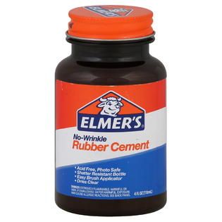 Elmers Rubber Cement, No Wrinkle, 4 fl oz (118 ml)   Office Supplies