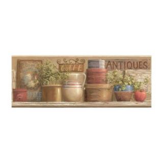 York Wallcoverings 9 in. Antique Country Shelf Border DISCONTINUED HK4600BD