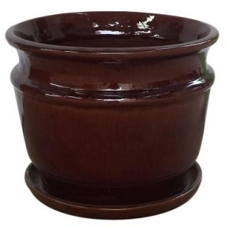 14 in. Dia Toffee Ceramic Carafe Planter DB10024 14F