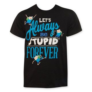 Mens Adventure Time Lets Always Be Stupid Forever T Shirt