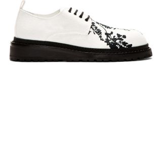 Ann Demeulemeester White Printed Canvas Boot Sole Shoes