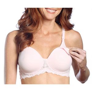 Maternity Lightly Lined Underwire Nursing Bra with Soft Lace Trim