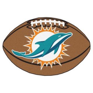 FANMATS NFL Miami Dolphins Brown 1 ft. 10 in. x 2 ft. 11 in. Specialty Accent Rug 5792