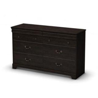 South Shore Furniture Quilliams Ebony Black 6 Drawer Dresser DISCONTINUED 3377027