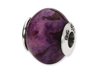 Sterling Silver Purple Magnesite Stone Bead Charm