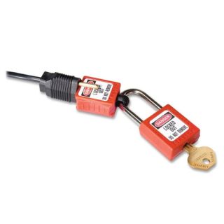 Plug Lockout, Fits 2 Prong 120 Volt Plug, Red