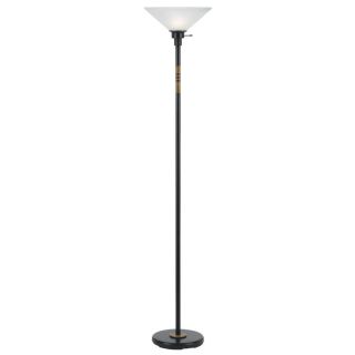 Axis 70 in 3 Way Switch Dark Bronze Torchiere Indoor Floor Lamp with Glass Shade