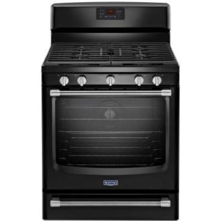 Maytag AquaLift 5.8 cu. ft. Gas Range with Self Cleaning Convection Oven in Black with Stainless Steel Handles MGR8700DE