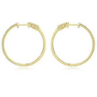 AMCOR  0.50 cttw. 14K Yellow Gold Round Cut Diamond Hoop Earrings (VS2