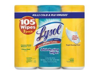 Lysol Disinfecting Wipes Value Pack
Lemon and Lime Blossom and Ocean Fresh, 105 Count   12 / Carton