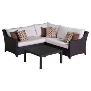 RST Brands Deco 4 Piece Patio Corner Sectional Set with Moroccan Cream Cushions OP PESS4 MOR K