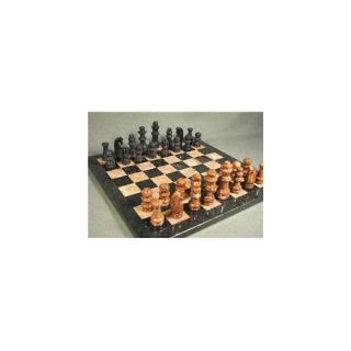 WW Chess 96016BT Black and Tan Marble Chess Set