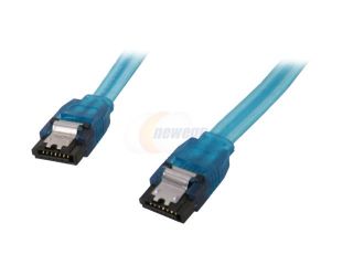 OKGEAR 36" SATA 6 Gbps Cable, Straight to Straight W/Metal Latch, UV Blue, Backward Compatible with 3 Gbps and 1.5 Gbps