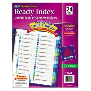 Avery Two Column Table of Contents Index Divider, 1 24   Office