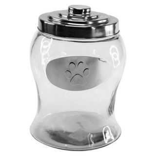 Housewares International 127 Oz Glass Jar with Metal Lid and Paw Print