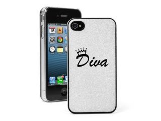 White Apple iPhone 4 4S 4G Glitter Bling Hard Case Cover G752 Diva Crown
