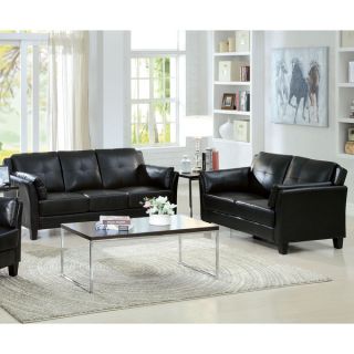 Furniture of America Pierson 2 Piece Double Stitched Leatherette Sofa