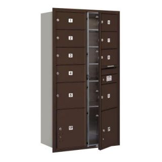 Salsbury Industries 56 3/4 in. Max Height Unit Bronze USPS Front Loading 4C Horizontal Mailbox with 7 MB2/2 MB3 Doors/2 PL's 3716D 09ZFU
