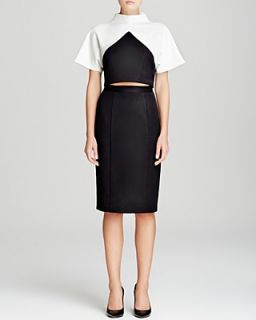 Black Halo Dress   Donelly Two Piece Color Block Sheath
