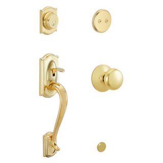 Schlage Camelot Handleset with Plymouth Dummy Style Interior Knob in