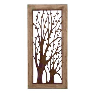 Woodland Imports Garden Trees 26 in W x 56 in H Framed Metal Floral 3D Wall Art