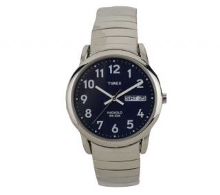 Timex Mens Easy Reader Watch with Expansion Band & Blue Dial   J102883 —
