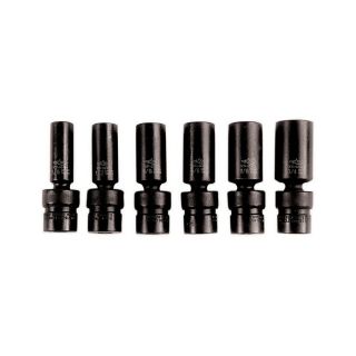 K Tool International 6 Piece 3/8 in Drive Standard 6 Point Impact Socket Set