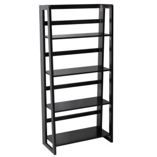 Black Finish 4 tier Ladder Bookcase Display Shelf  