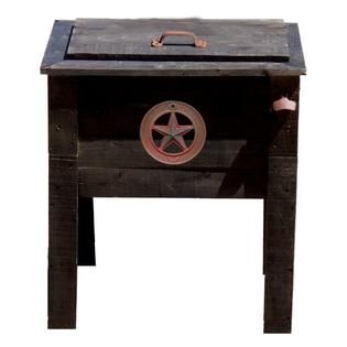 Outdoor Ventures  57 qt. Rustic Wooden Deck Cooler – Star Emblem