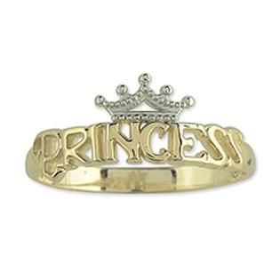 Disney Princess With Tiara Ring in 10k Yellow Gold. Size 3   Jewelry