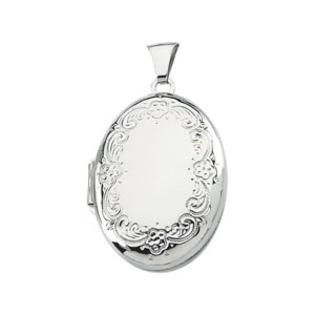 Sterling Silver Oval Shaped Locket 25.75x19.25mm   Jewelry   Pendants