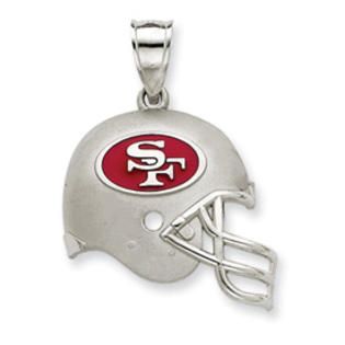 Sterling Silver San Francisco 49Ers Enameled Helmet Charm   Jewelry