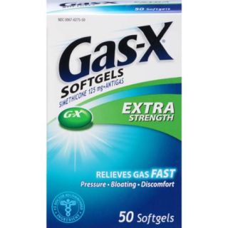 Gas X Gas Relief Aid Antigas Simethicone Softgels Extra Strength, 125mg, 50 Softgels