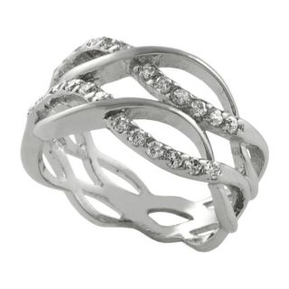 Journee Collection Sterling Silver Wavy Fashion Ring  