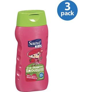 Suave Kids 2 in 1 Smoothers Fairy Berry Strawberry Shampoo, 12 oz (Pack of 3)