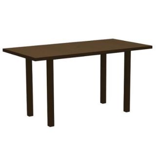 72" Recycled Earth Friendly Patio Counter Table   Teak Brown with Bronze Frame