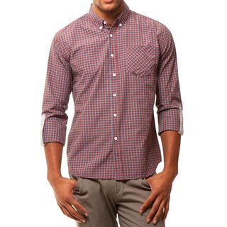 191 Unlimited Mens Convertible Sleeve Plaid Woven Shirt