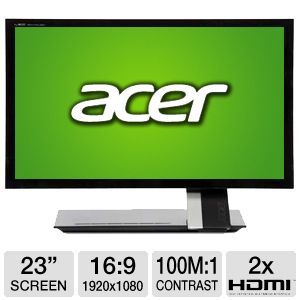 Acer S235HL Monitor   Screen Size 23, Resolution 1920 x 1080, Contrast Ratio 1000000001, Response Time 5ms, color  Black   ET.VS5HP.001