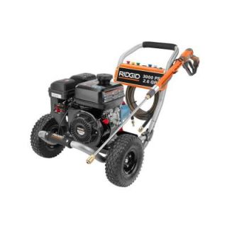 RIDGID 3000 PSI 2.6 GPM Gas Pressure Washer with Cat Pump and Idle Down RD80955