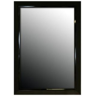 Second Look Mirrors Glossy Black Stepped Petite Framed Wall Mirror